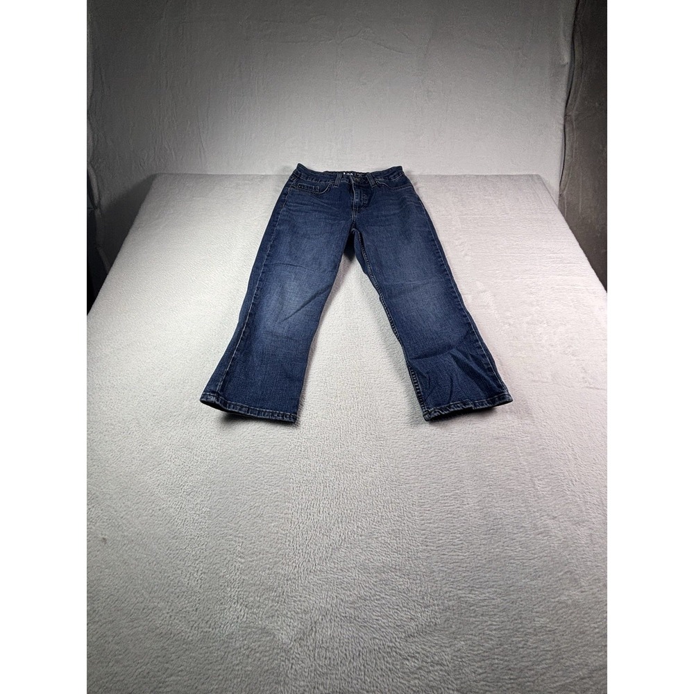 Lee Capri Jeans Womens Size 8M Regular Fit Mid Rise Blue Stretch Denim Pants